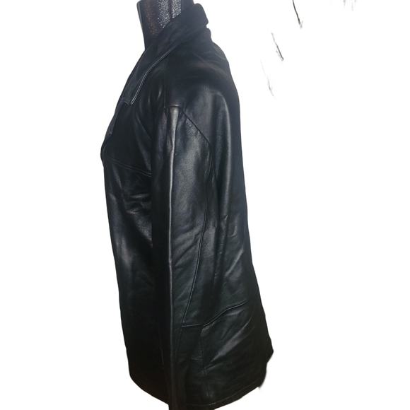 Catalini Men's Classic Black Button Up Leather Jacket S - Picture 5 of 7